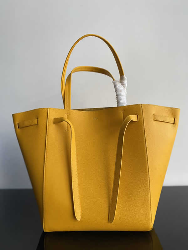 Replica Fashion Celine Cheap Cabags Phantom Lemon Yellow Handbags High Quality